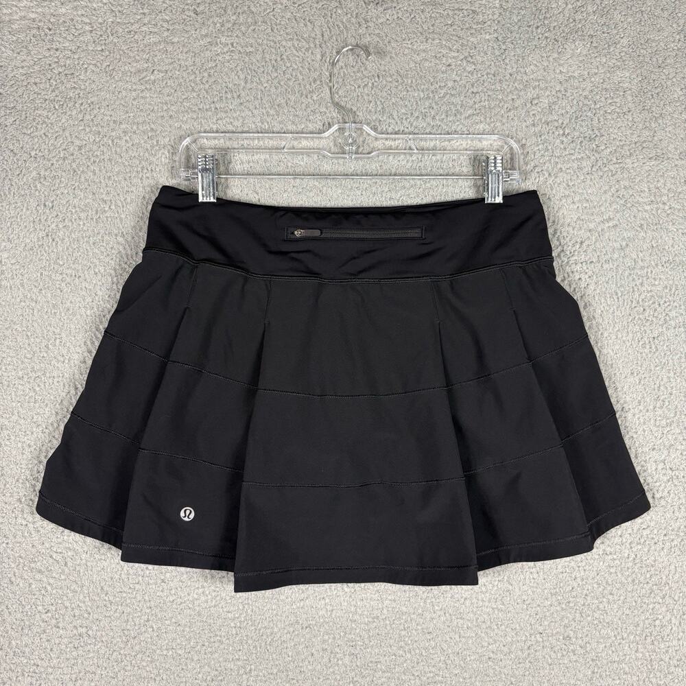 Lululemon Pace Rival Skirt Women’s 8 Tall Black 4 Way Stretch Tennis Pickleball